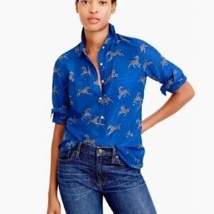 J.Crew Zebra Print Button Down Shirt | Rare Print | Size 4